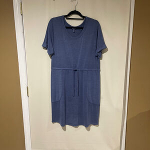 NWOT Women's Soma Blue Drawstring Waist T-Shirt Dress Large